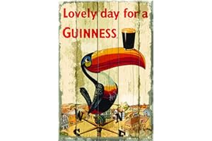 Nostalgic Guinness Wooden Sign With Toucan On Weathervane Design