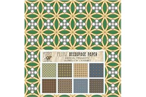 Decoupage Paper Pack (24 Sheets 6"x6") Medieval Ornaments FLONZ Vintage Styled Paper for Decoupage, Craft and Scrapbooking