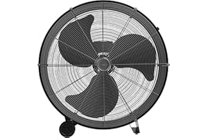 Cecotec Industrieller Bodenventilator Proindustry 2400. 180 W, Durchmesser 60 cm, 3 Geschwindigkeiten, Aluminiumflügel, Luftstrom 9832,8 m³/h, Transportables Design, Schutzgitter, Einfache Handhabung