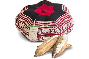 Livasia Coussin de méditation étoile - Ø 30x15cm - Coussin de Yoga kapok, Pouf, Coussin de Sol en Yoga Zen méditation, Coussin zafu Jardin Balcon, Coussin d’Assise Fait Main