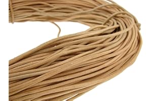 ESNADO Cordino rotondo in cuoio, 3 mm,naturale-, naturale, 3 metri