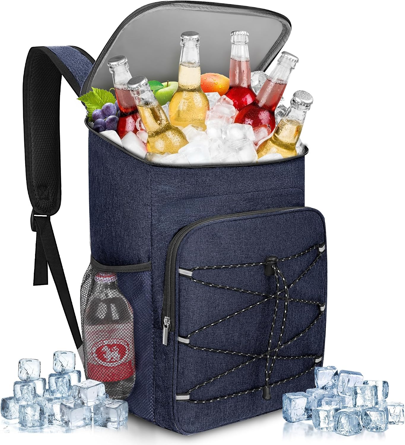 23L Mochila Nevera Isótermica, Grande Bolsa Refrigeradora Bolsa de Picnic Cooler Portatil, Impermeable Prueba de Fugas Alimentos Bolsa Térmica, para la Playa,Verano Camping,Picnics,Senderismo - Azul