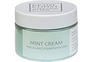 Resin Kunst Poudre pigmentée nacrée, crème de menthe, 50 g, poudre de mica, pigment de couleur pour résine synthétique, peinture époxy, en menthe