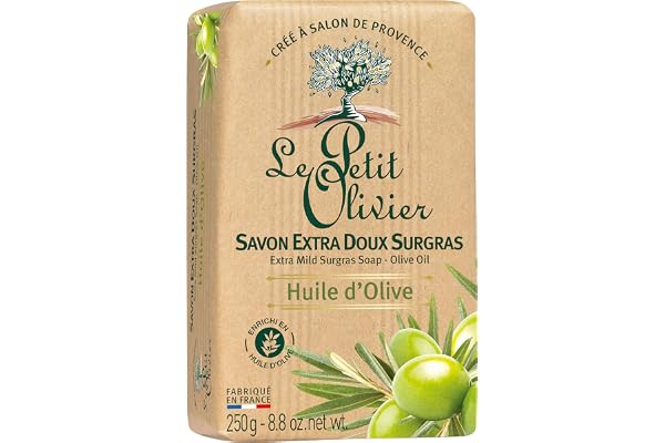 Le Petit Olivier Savon extra doux à l'huile d'olive, 100% huiles végétales - Le paquet de 250g