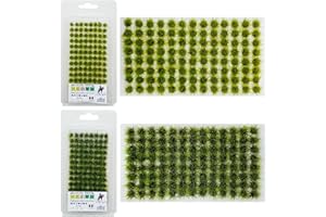 Attuslla 208 PCS Static Grass Tuft Model Grass Tufts Railway Artificial Grass Bushy Tuft Flower Cluster Vegetation Groups for DIY Architecture Building Model Train Landscape Railroad Scenery