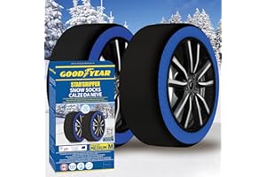 ‎GOODYEAR Goodyear Calze da Neve Star Gripper Omologate Italia EN 16662-1:2020 Due Catene da Neve in Tessuto per Auto, Snow Sock Taglia M, per R13 - R19 (Misure per Pneumatici Dettagliate all'Interno)