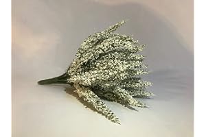 mucplants Kunstblume Erika Calluna Creme auf Steckstab, künstliches Heidekraut, 28 cm, 24 Blütenstiele, Herbstblume