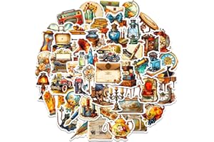 APAREAL Vintage Sticker Set 50 Stück, Wasserfeste Aufkleber für Laptop Scrapbook Fahrrad Skateboard Motorrad Snowboard Koffer Sticker für Erwachsene