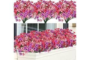 ‎WELDOMCOR Weldomcor 9 Stück Kunstblumen für Außen, 3 Farben UV Beständige Künstliche Blumen Wetterfest, Blumenstrauß Blumen Arrangement für Garten Balkon Fenster Hause Party Dekoration