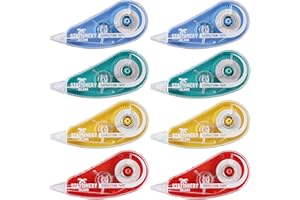 STATIONERY ISLAND Bianchetto a Nastro 8 Pezzi, Totale 40 metri Correttore a Nastro bianchetti 5mm, Scolorina Nastro Per Ufficio, Appunti, Correzioni, Bricolage, Bullet Grid Journal e Scrapbooking