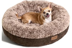 FUKUMARU Supermjuk Hund - Kattsäng, Lugnande Donut – Ångestdämpande & Tvättbar, Kraftig Supermjuk Djursäng för Katter & Hunda