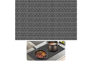 EMODWEY 52x78cm Große Induktionsschutzmatte, Silikon Induktionskochfeld Schutzmatte, Magnetisch für Induktionsherd, Hitzebeständig bis 240°C