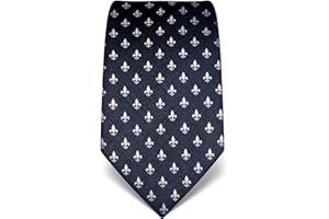 Vincenzo Boretti cravatta elegante classica da uomo, 8 cm x 15 cm, di pura seta di alta qualità, idrorepellente e antisporco, fleur-de-lis
