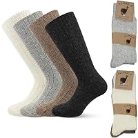 Justay Comf 2Paia Calze Merino Uomo, Calzini in Lana Termiche e Lunghe Ideali per Escursioni, Trekking e Campeggio L(43-46) Nero