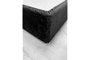 MISS VALANCE Crushed Velvet Elasticated Bed Valance/Divan Base Cover 12 Colours, (Single, Black)