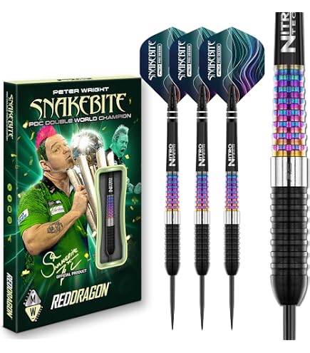 RED DRAGON Peter Wright Snakebite Vyper: 20g Tungsten Darts Set