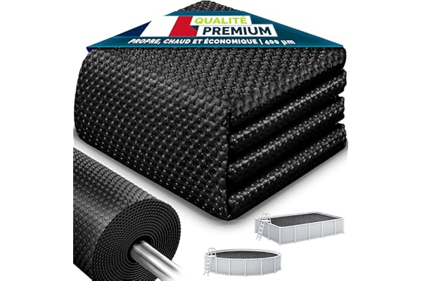 tillvex® Bâche Solaire de Piscine, 400 µm, rectangulaire, 732 x 366 cm, Film Thermique à découper, pour réchauffer l'eau de la Piscine