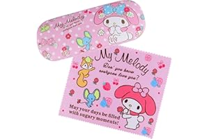 Roffatide Anime Caricatura Rosa Funda protectora para gafas con paño para gafas Funda Protectora Portátil para Gafas de Niños y Niñas