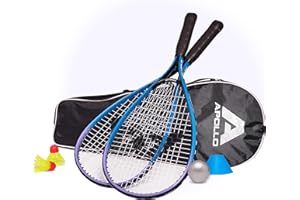 Apollo Set da Speed Badminton | Racchette Badminton in Diversi Colori | Badminton Set | Set Racchetta Squash | Badminton Racchette e Borsa| Racchetta Crossminton | Volano Bambini