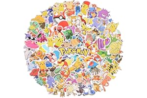 TrustKK Pokemon naklejki dla dzieci, 100 sztuk, wodoodporne naklejki na deskorolkę, kaski, butelki wodne, tablety, torby szkolne, lodówki, rowery, drzwi, blaty stołu