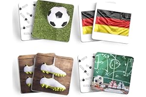 SCHÖNE GÜTER MEMO-MEISTER Memo Spiel | FUSSBALL I Fußballspiel Gedächtnisspiel Legekartenspiel mit 44 Karten (22 Paare) I Geschenk für Fußballfans, ab 4 Jahre | extradicke Karten 4,5 x 4,5 cm I im Natur-Karton