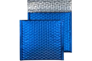 BLAKE Purely Packaging MTVB165 kwadratowa metaliczna torba bąbelkowa, samoprzylepna, matowa, zwycięzca, niebieska, 165 x 165 mm, 100 sztuk