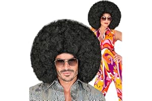 W WIDMANN MILANO Party Fashion - peluca rizada, pelo sintético, disco fever, años 70, carnaval