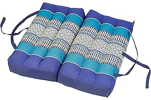 Handelsturm Thaikissen Faltbares Sitzkissen 40x40 für Entspannung, Meditation oder Yoga (Dunkelblau & hellblau)