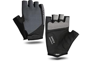VELMIA Guantes de ciclismo de verano con ayuda para quitárselos, impresión antideslizante y reflector, de seguridad, guantes de bicicleta para mujer y hombre, accesorios para bicicleta de montaña