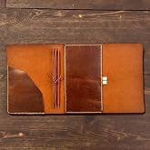 Guizzmo A5 Deri Defter Kılıfı, Kahverengi, El Yapımı, 3 Lastikli, 6 Deftere Kadar Kullanım, Kişiselleştirilebilir