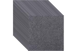 YAYODS 30Pcs Self-Adhesive Light Grey Carpet Tiles, 30 x 30cm Anti-Slip Durable Square Flooring, Easy Peel and Stick Carpet for Office, Living Room, Bedroom