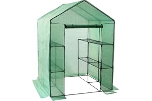 Zelsius Foliengewächshaus 195 x 143 x 143 cm | Grün | stabiles Tomatengewächshaus mit Regal, Tomatenhaus, Frühbeet für Tomaten, Gemüse, Obst, Blumen | Folien Treibhaus für Garten, Balkon