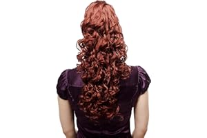 WIG ME UP - N310-350 Extension volumineuse ondulée queue de cheval/natte, bouclée, très longue, env. 60 cm, roux
