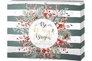 ‎BOULEVARD DE BEAUTÉ Boulevard de Beauté Adventskalender 2023 "Be Merry & Bright " - Adventskalender Schminke, magisches Make-Up Set in stilvollem Design, 24 Beauty Überraschungen für glanzvolle Festtage