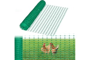 HENGMEI 1x30m Absperrzaun Bauzaun Begrenzungszaun, Nutztierzäune 100 cm hoch Schutznetz aus Kunststoff Geschnitten Werden Mobiler Zaun Hühnerzaun Geflügelzaun für Geflügelgehege Warnnetz, Grün