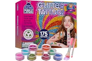 Purple Ladybug Glitzer Tattoo Set Kinder - Geschenke für Mädchen - Temporäre Tattoos für Kinder - Geschenk für Mädchen 6-12 Jahre - Kindertattoos Hautfreundlich - Geschenke ab 8-10