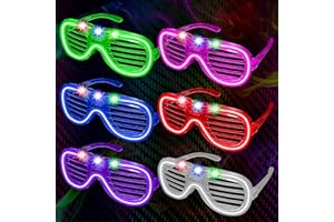 lumous rola Light Up Party Glasses Halloween Glow In The Dark Party Supplies Shutter Shades Neon Flashing Rave Glasses Party Favors Birthday Party Accessories
