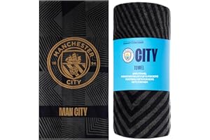 Manchester City FC ręczniki łazienkowe welurowe 140 x 70 ręcznik kąpielowy do piłki nożnej 100% bawełna (czarny)