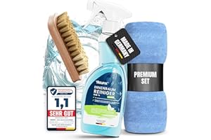 ‎TREUFIX Treufix - Auto Innenraum Reiniger und Cockpitpflege Auto [Profi SET inkl. Polsterbürste & Mikrofasertuch] Polsterreiniger Auto für Display, Armaturen, Sitze, Lenkrad u.v.m 500ml - Made in DE