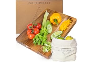 Schwarzwald Spirit Tabla de cortar de madera prémium I grande y maciza I Tabla de madera profi como tabla de cortar I Gran tabla de cortar de madera con surco en ambos lados (40,5 x 30,5 x 3,8 cm)