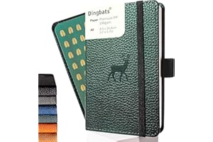 DINGBATS* NOTEBOOKS Dingbats* - Wildlife Dotted Pocket Notebook A6 - PU Leather Hardcover Journal - Ideal for Work, Travel - Pocket, Elastic Closure, Pen Holder, Bookmark