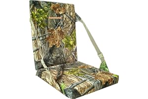 AUSCAMOTEK Sitzkissen mit Rückenlehne, Tarnmuster, für Jagd, Stadion, 5 cm dick, wasserabweisend, leises Material für Truthahn, Jagd, Angeln, Camping und Outdoor-Aktivitäten (Frühlingswaldmuster)