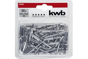 kwb Blindnitar/popnitar Ø 4,8 mm – tillverkad av aluminium med galvaniserad penna – för vanliga blinda nittång – DIN 7337