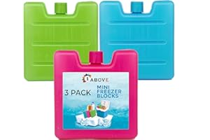 1Above Mini Freezer Blocks, Long Lasting Reusable Family Pack Ice Block Pack for Cool Box, Cooler Bag to Keeps Drink, Food, Lunchboxes Cool…