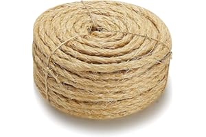 Supremery Natural Sisal Rope for Cats - Corde en sisal pour Arbre à Chat Extra Solide et Durable - 60 mètres, 8 mm d'épaisseur