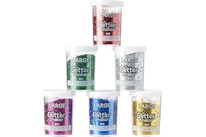 ‎BAKER ROSS Baker Ross Große Glitzer-Streuer für Kunst und Kunsthandwerk für Kinder - Große Glitzer-Behälter, ideal zum Basteln in Klassenzimmern, Schulen und Vorschulen (6er-Pack), 100g