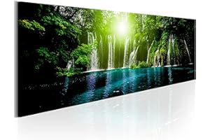murando Acrylglasbild Wasserfall 120x40 cm 1 Teile Wandbild auf Acryl Glas Bilder Kunstdruck Moderne Wanddekoration - Natur Landschaft Wald c-B-0166-k-d