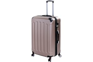 INVIDA Glüückskind Luxus Hartschalen Koffer Trolley mit 4 Zwillingsrollen in Rose Gold Größe: M