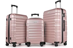 MoFut Koffer Set 3 Teilig Hartschale, Kofferset, Gepäck-Sets, Hartschalenkoffer Trolley Rollkoffer Suitcase, Reisekoffer mit Rollen, Handgepäck mit Passwortsperre und Teleskopgriff