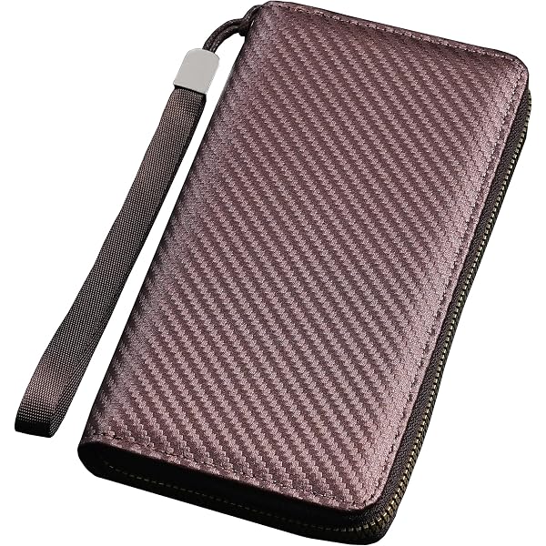 A-QMZL Portafoglio Lungo da Uomo in Pelle Con Cerniera, Borsa Multitasche di Grande Capacità Con Cinturino da Polso, Portamonete (Nero1